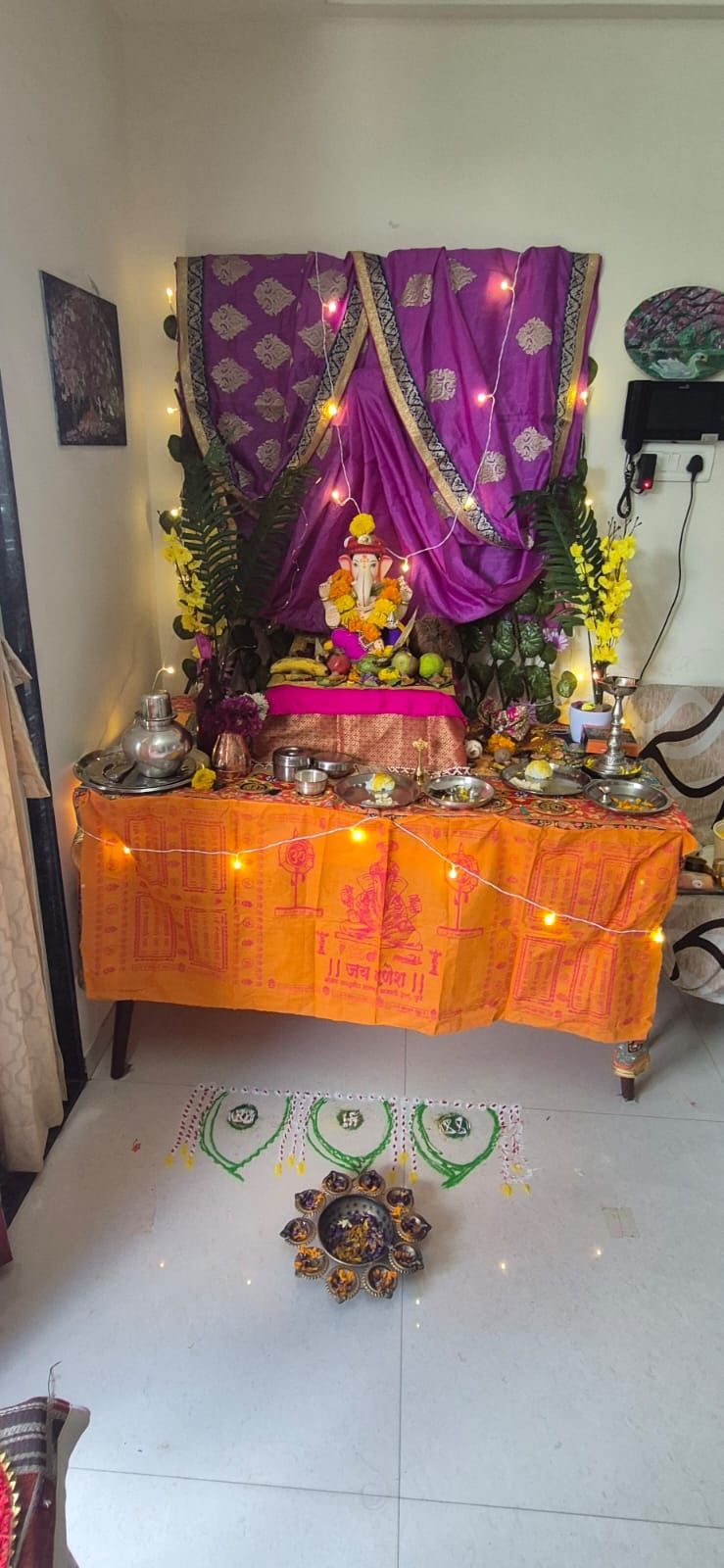 आमच्या घरात गणपती आणि खड्याचा गौरी आगमन🙏🙏💐💐
