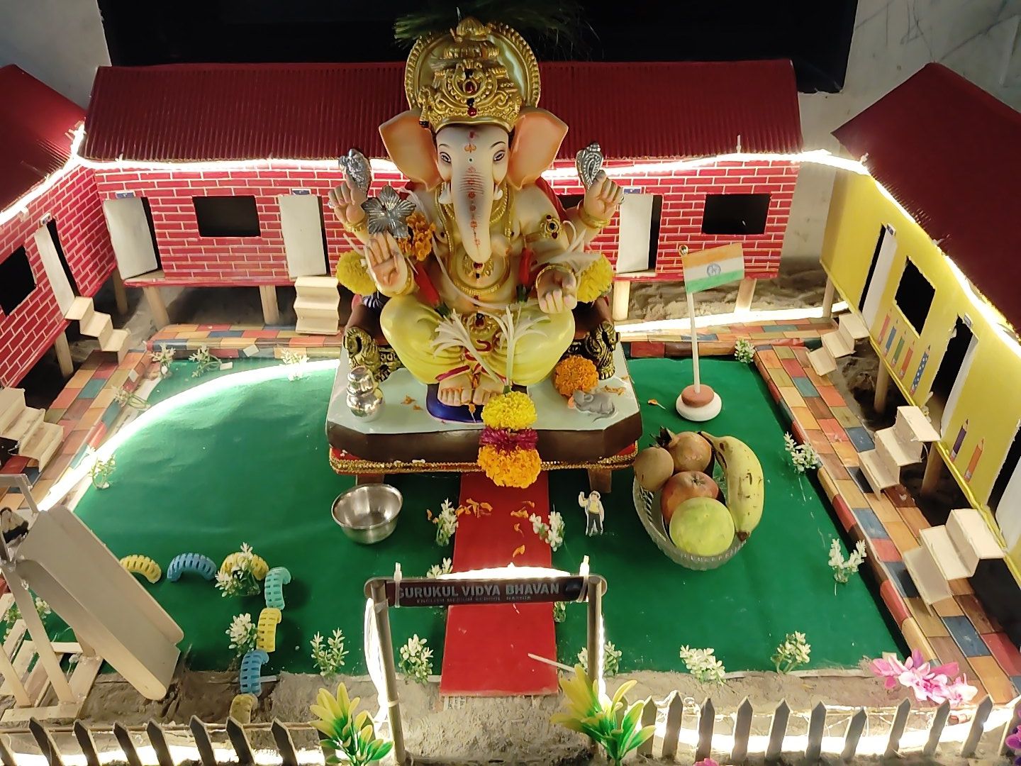 Our School Themed Ganpati Decoration in Nashik