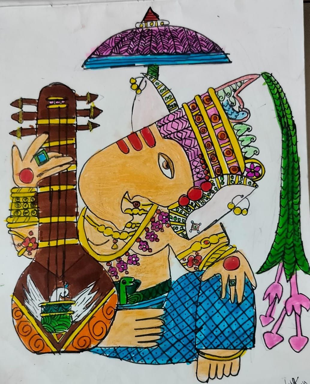 गणेशाचे चित्र काढले