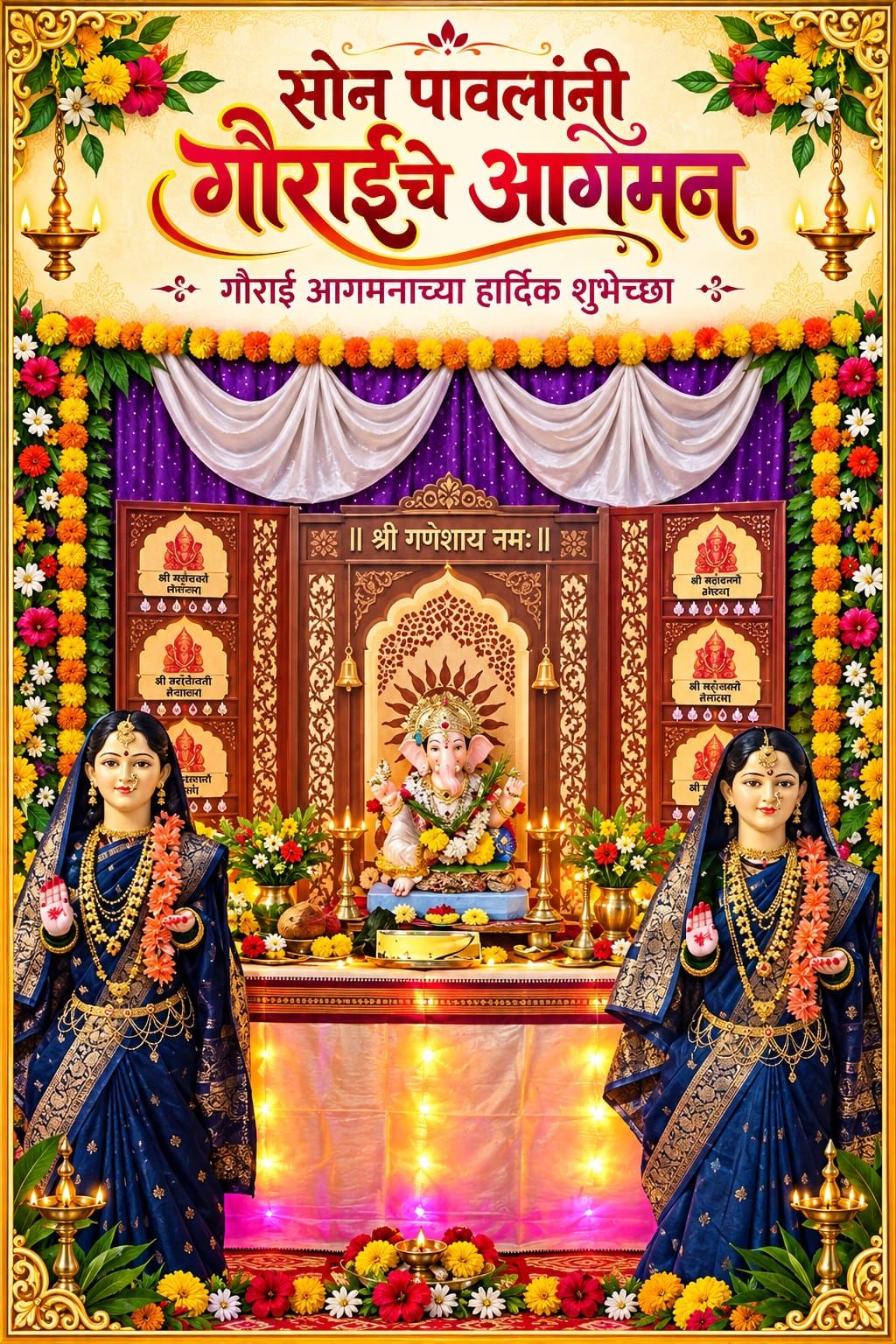 घरातील गौराई आणि गणपती बाप्पा, photo 3 of 3